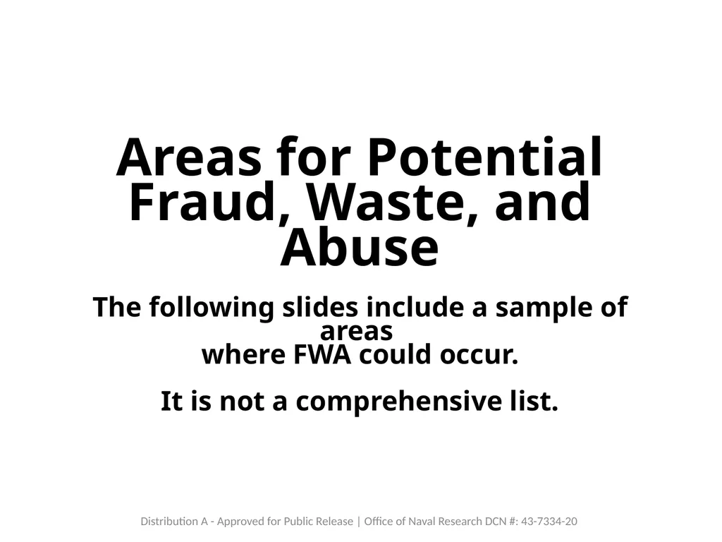 Fraud, Waste, and Abuse Tutorial Certification I, - slide 10 of 25