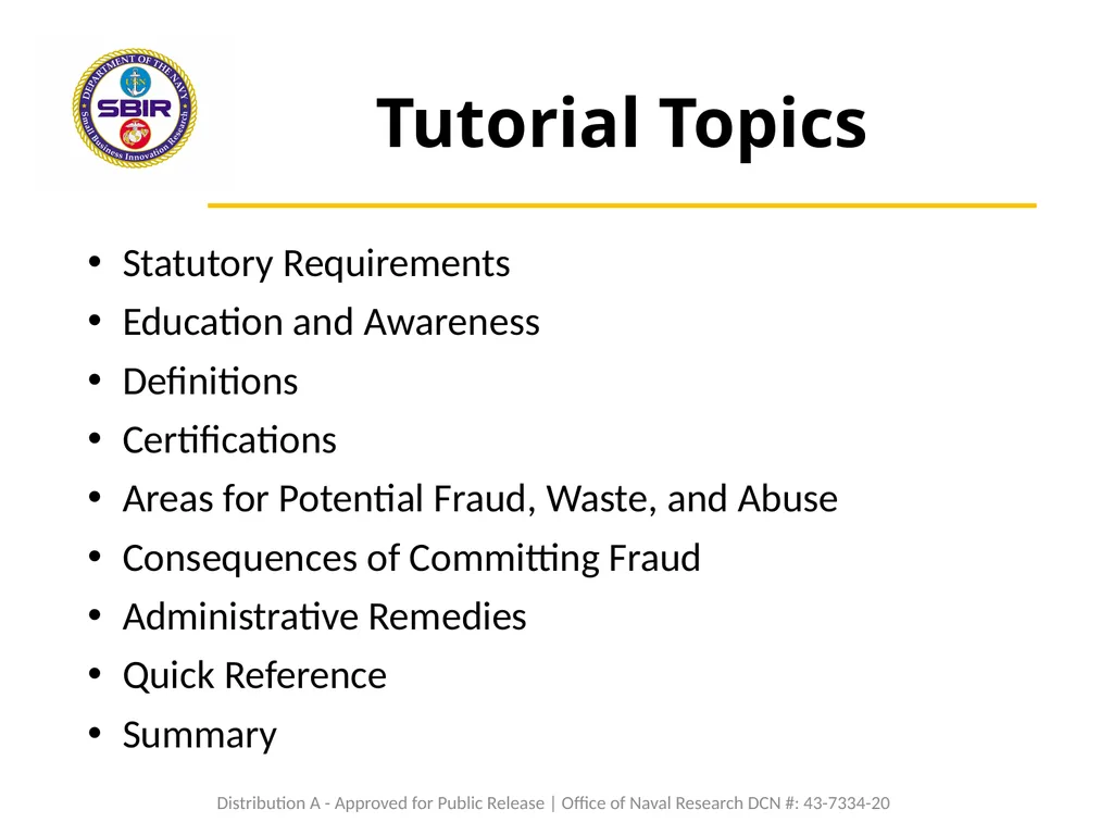 Fraud, Waste, and Abuse Tutorial Certification I, - slide 4 of 25