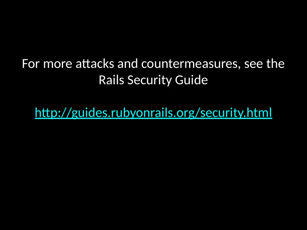 Security: Attacks & Countermeasures - slide 28 of 29