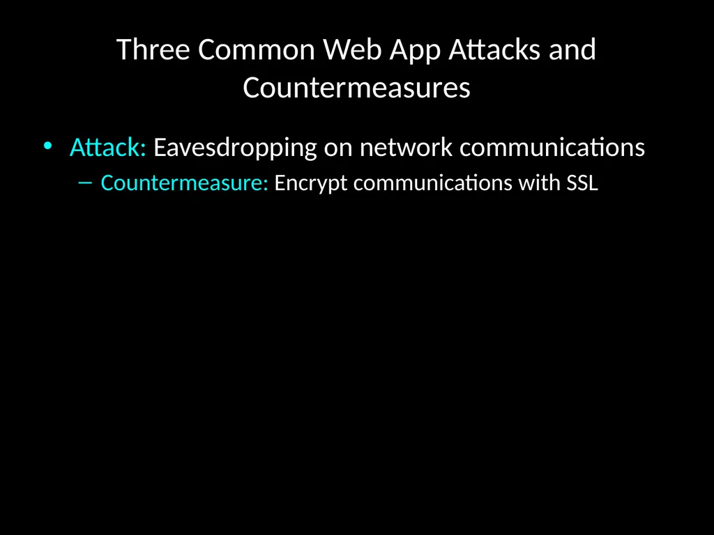 Security: Attacks & Countermeasures - slide 9 of 29