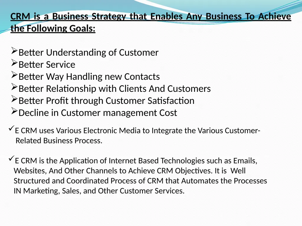 Electronic Customer Relationship Management And - slide 3 of 21