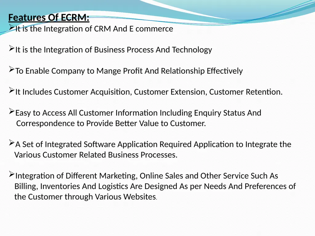 Electronic Customer Relationship Management And - slide 5 of 21