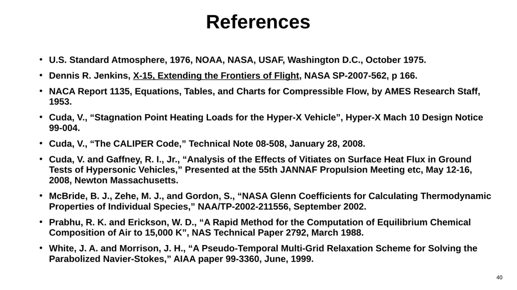Compressible Flow Analysis for High-Speed Vehicles - slide 40 of 40
