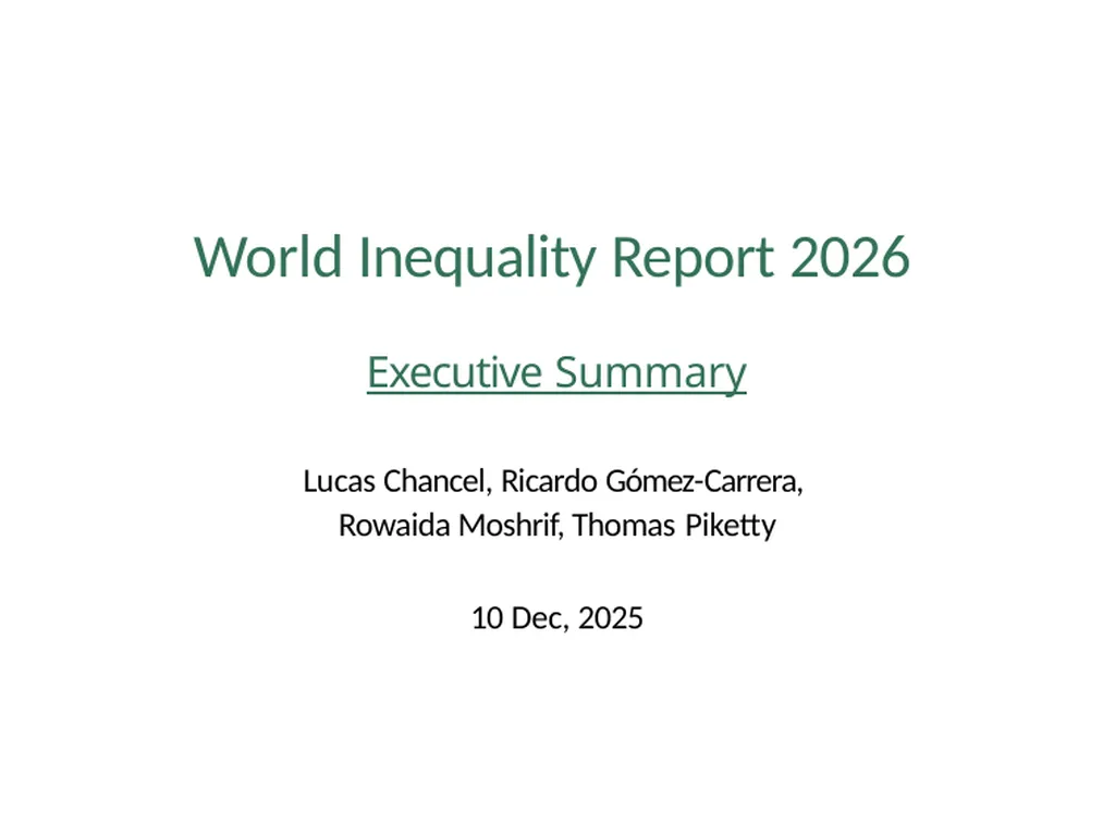 World Inequality Report 2026 Executive Summary - slide 1 of 21