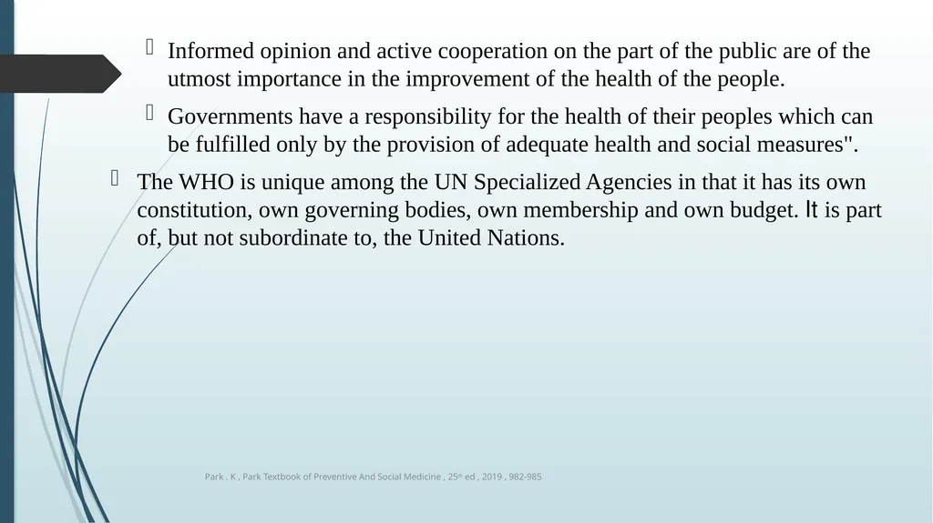 WORLD HEALTH ORGANIZATION (WHO) The World Health - slide 6 of 16