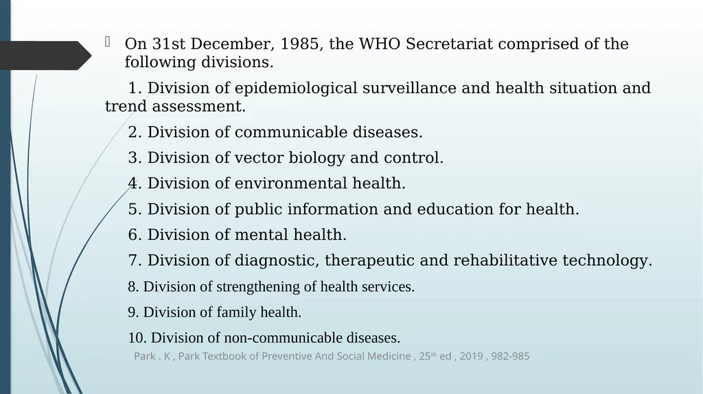 WORLD HEALTH ORGANIZATION (WHO) The World Health - slide 12 of 16