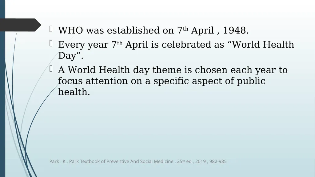 WORLD HEALTH ORGANIZATION (WHO) The World Health - slide 3 of 16