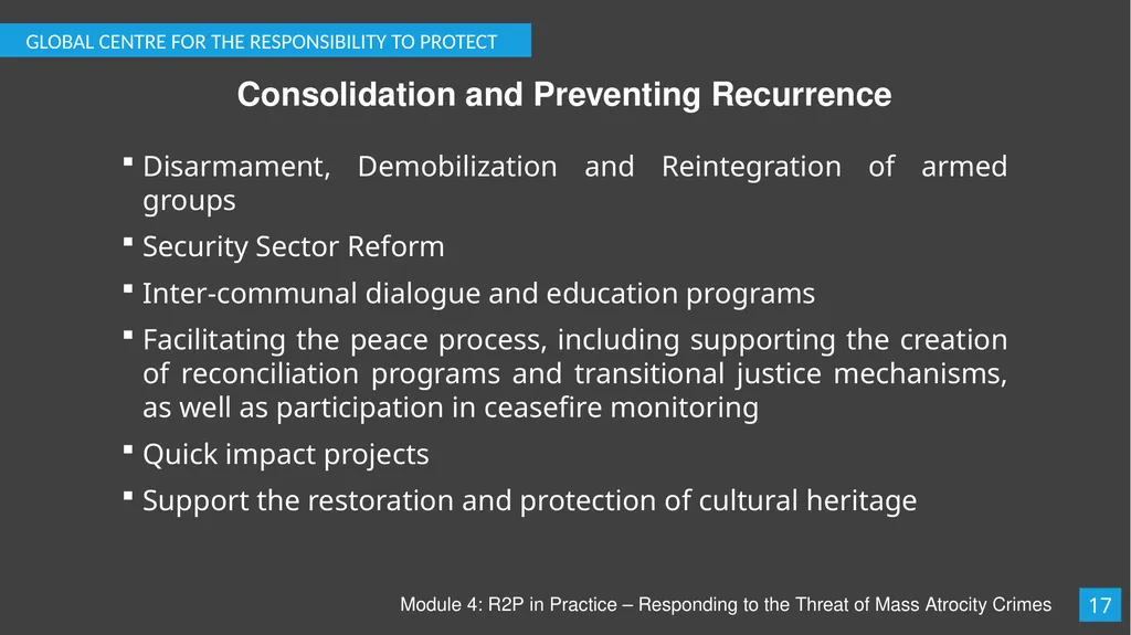Module 4: R2P in Practice – Responding to the - slide 18 of 19