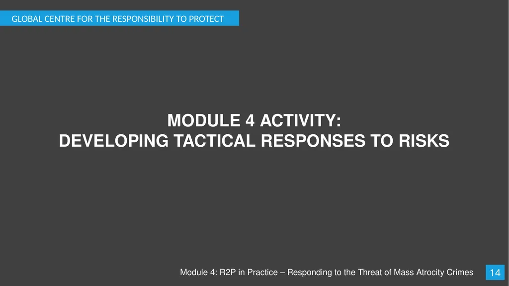 Module 4: R2P in Practice – Responding to the - slide 15 of 19