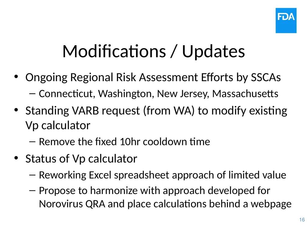 Vp Risk Assessment and Calculator Development John - slide 16 of 19