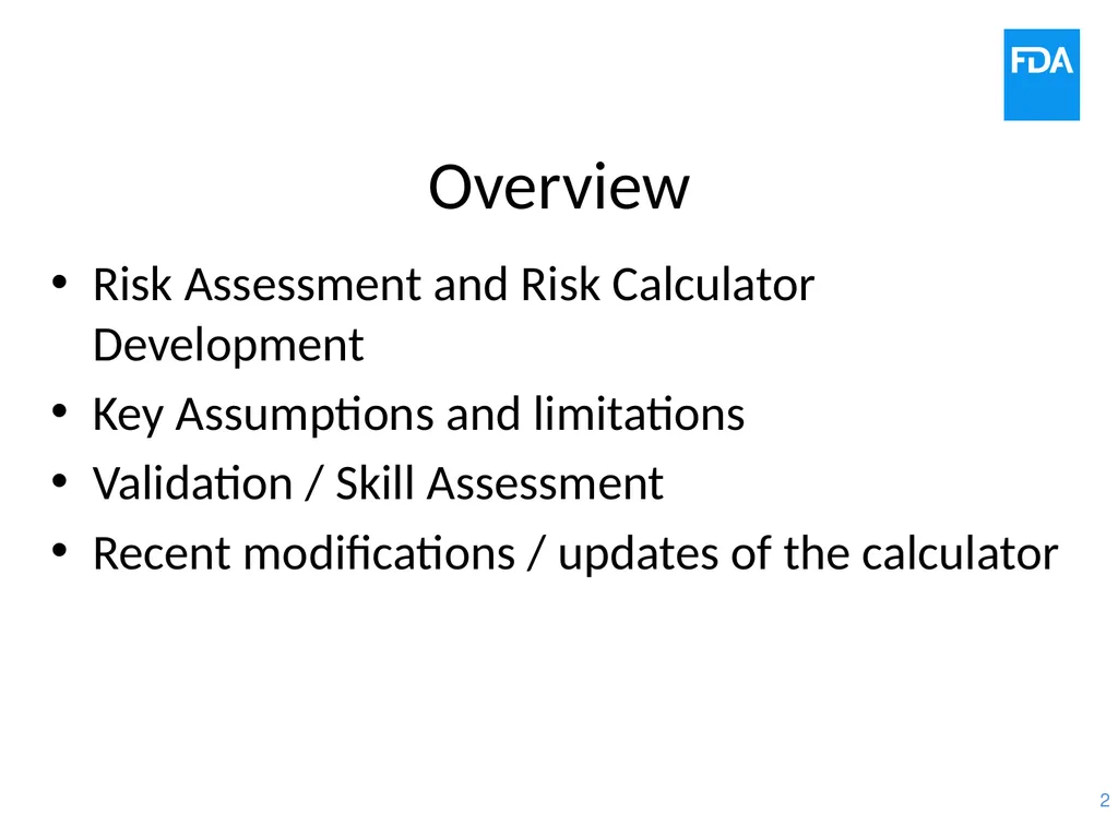 Vp Risk Assessment and Calculator Development John - slide 2 of 19