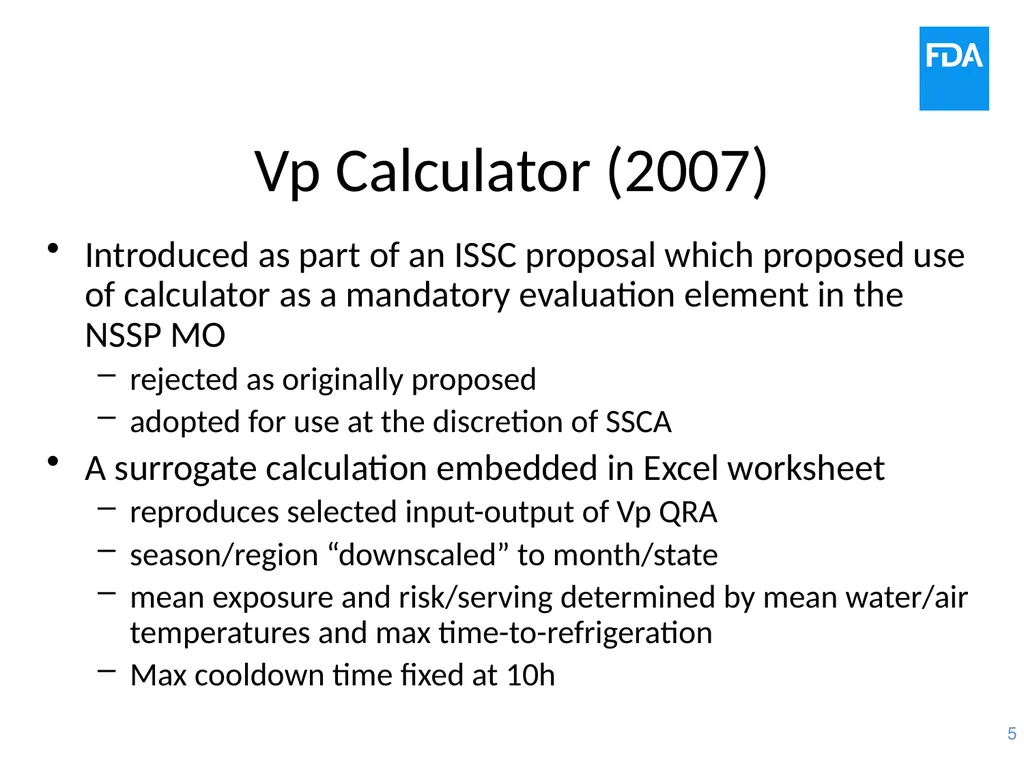 Vp Risk Assessment and Calculator Development John - slide 5 of 19