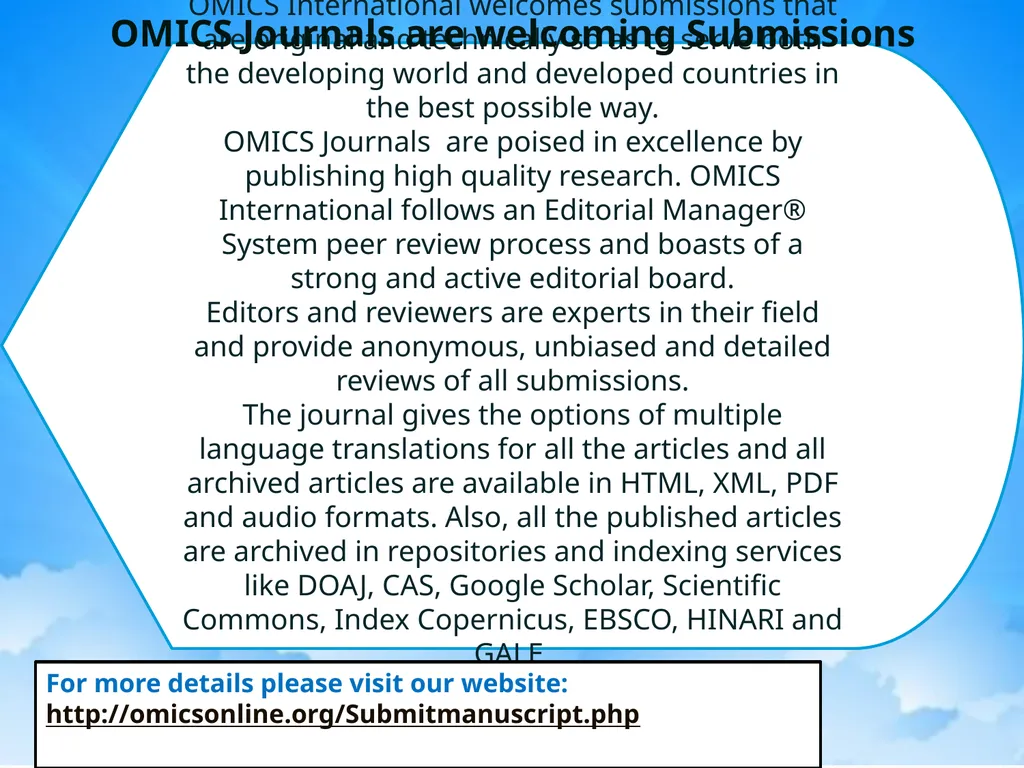 OMICS international Contact us at: - slide 2 of 13