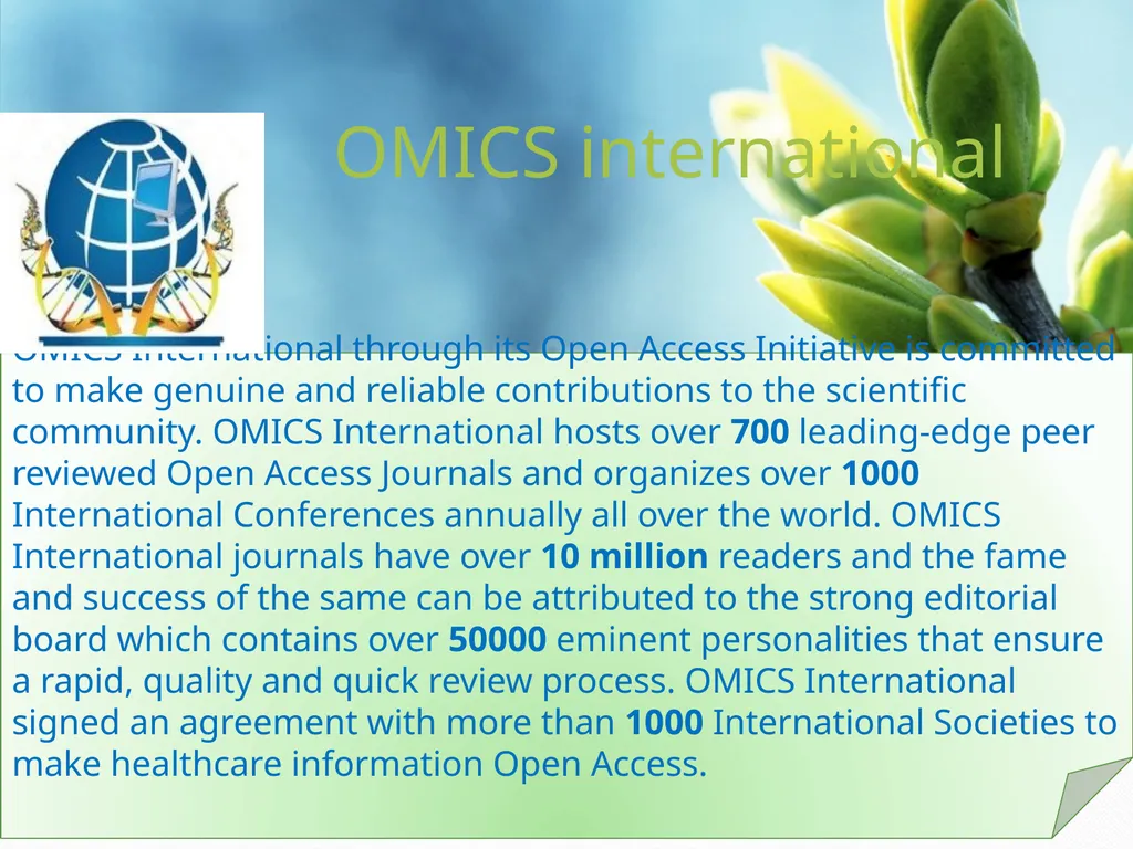 OMICS international Contact us at: - slide 1 of 13