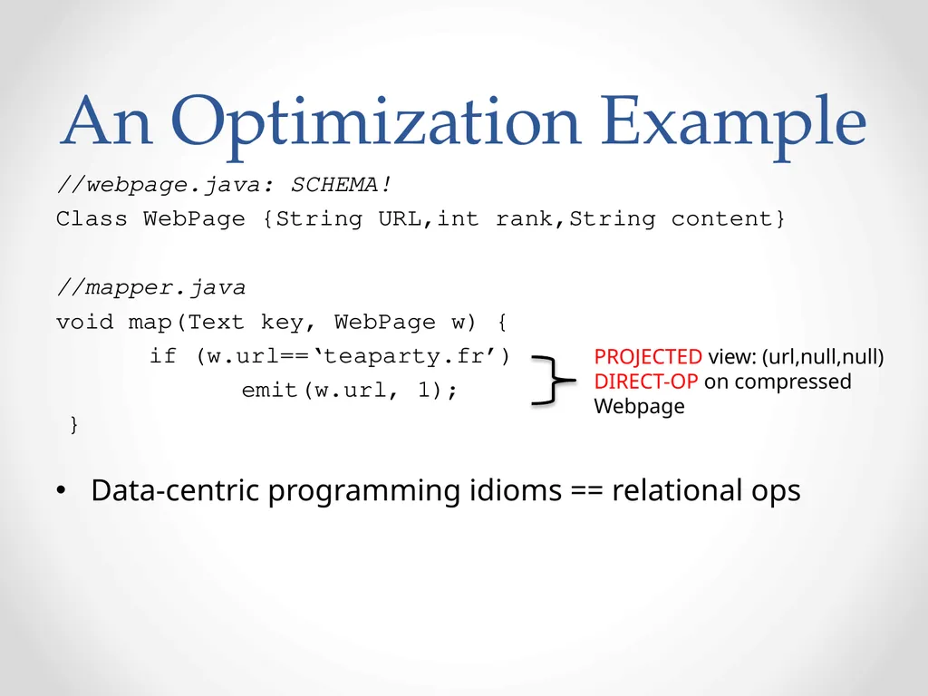 Automatic optimization of MapReduce Programs - slide 17 of 30