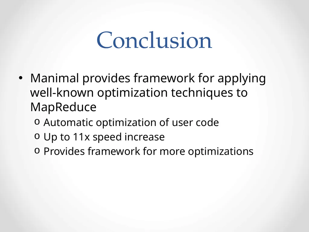 Automatic optimization of MapReduce Programs - slide 30 of 30
