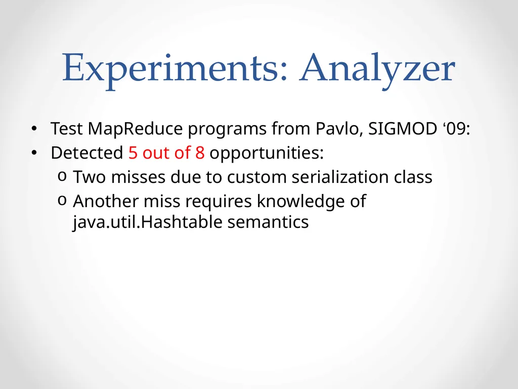 Automatic optimization of MapReduce Programs - slide 22 of 30