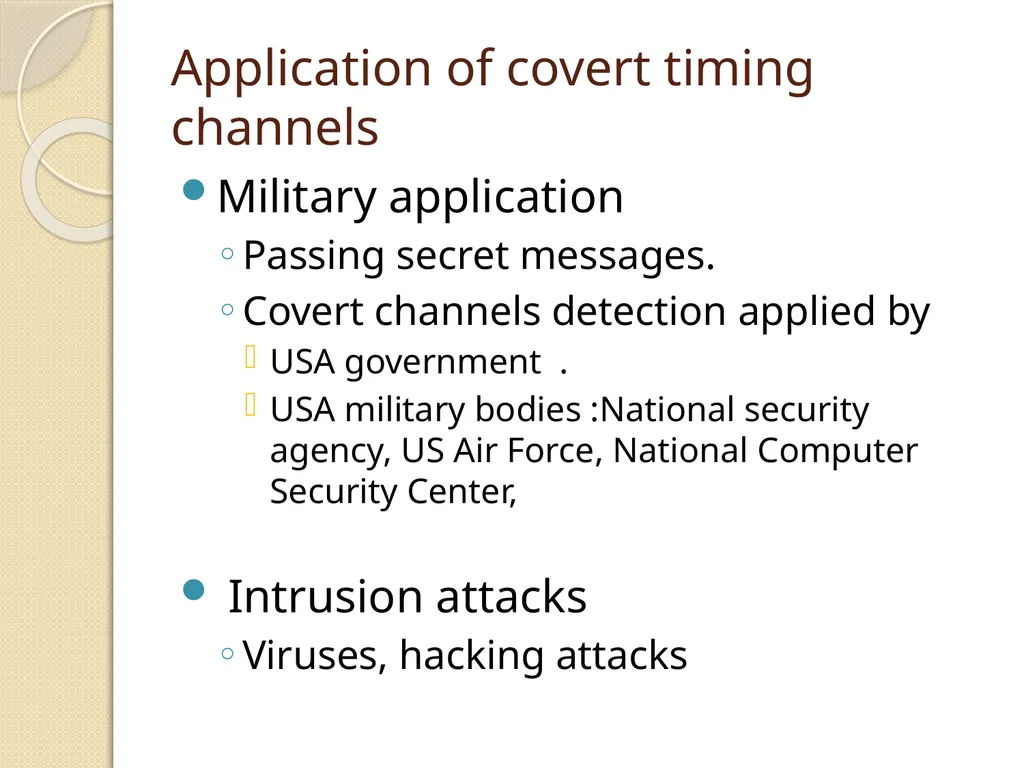 Western Michigan University Covert Timing Channels - slide 6 of 26