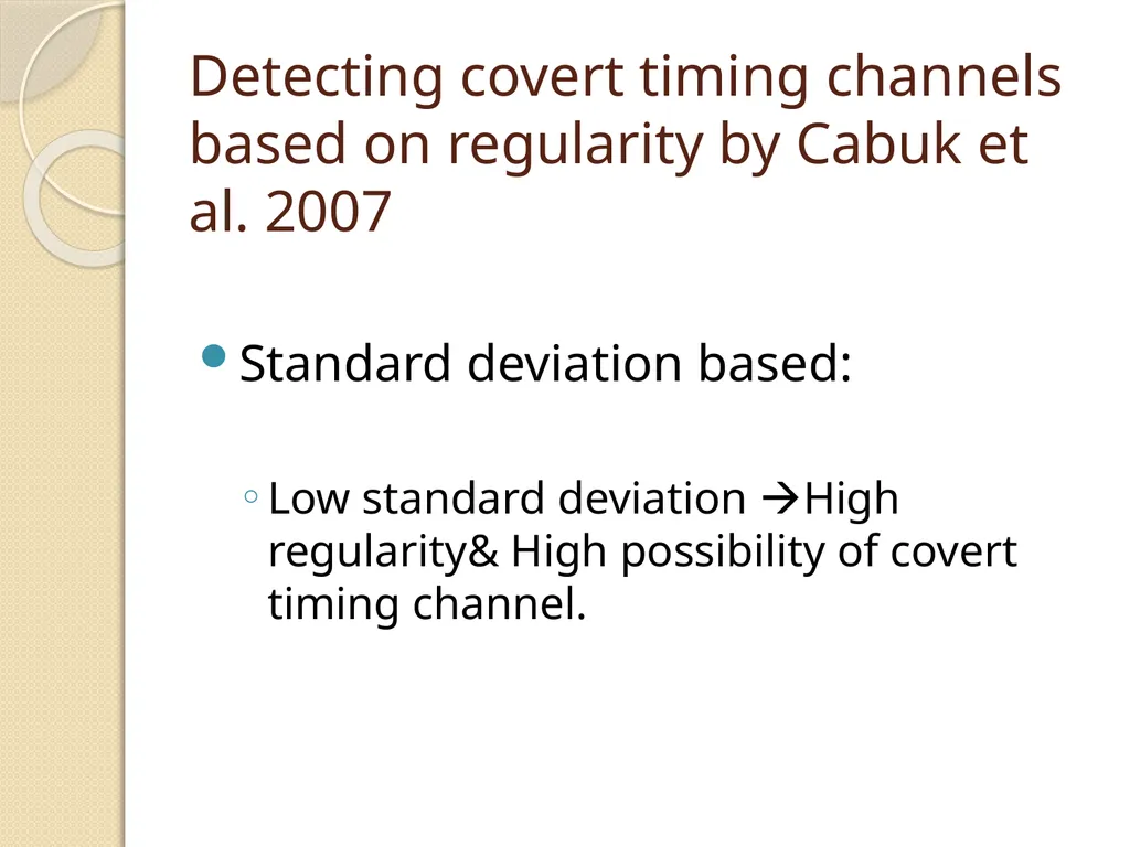 Western Michigan University Covert Timing Channels - slide 20 of 26