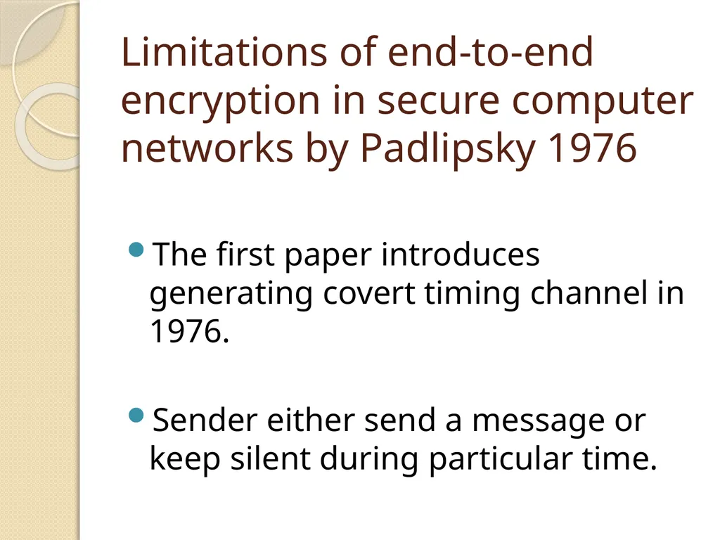 Western Michigan University Covert Timing Channels - slide 14 of 26