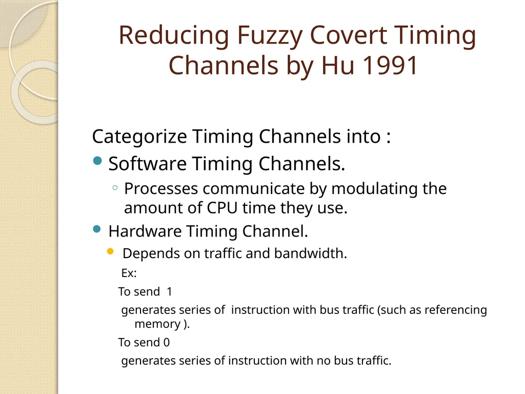 Western Michigan University Covert Timing Channels - slide 17 of 26