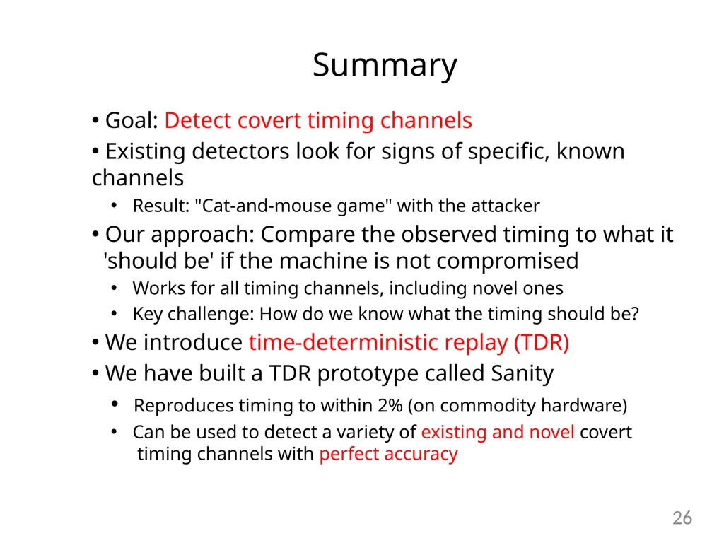 Detecting Covert Timing Channels with - slide 26 of 26