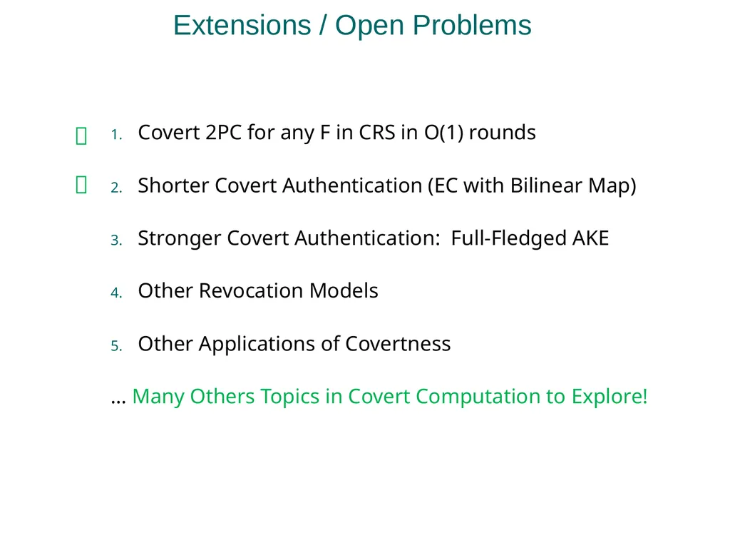 Practical Covert Authentication Stanislaw Jarecki - slide 23 of 23