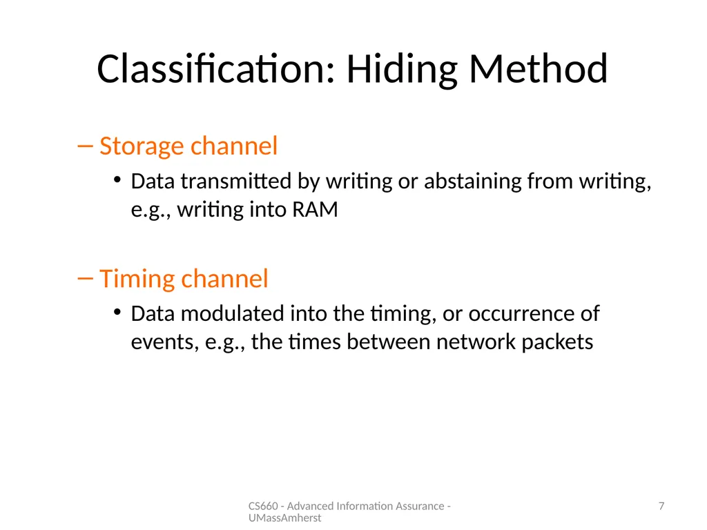 Information Hiding: Covert Channels Amir - slide 7 of 49