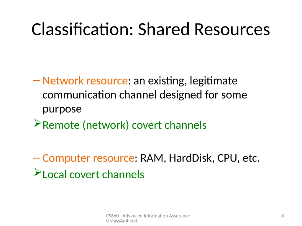 Information Hiding: Covert Channels Amir - slide 8 of 49