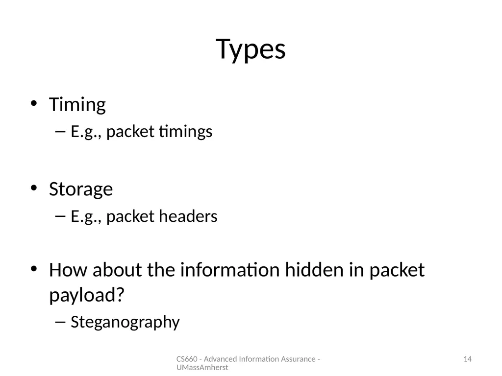Information Hiding: Covert Channels Amir - slide 14 of 49