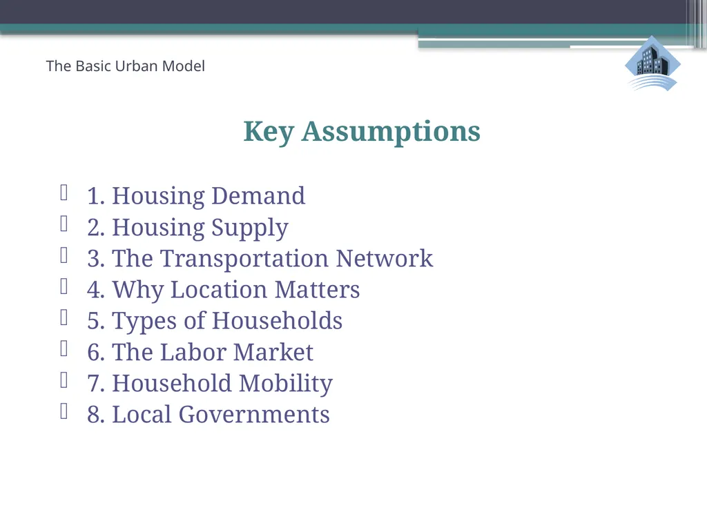 ECN741: Urban Economics The Basic Urban Model 1: - slide 13 of 42