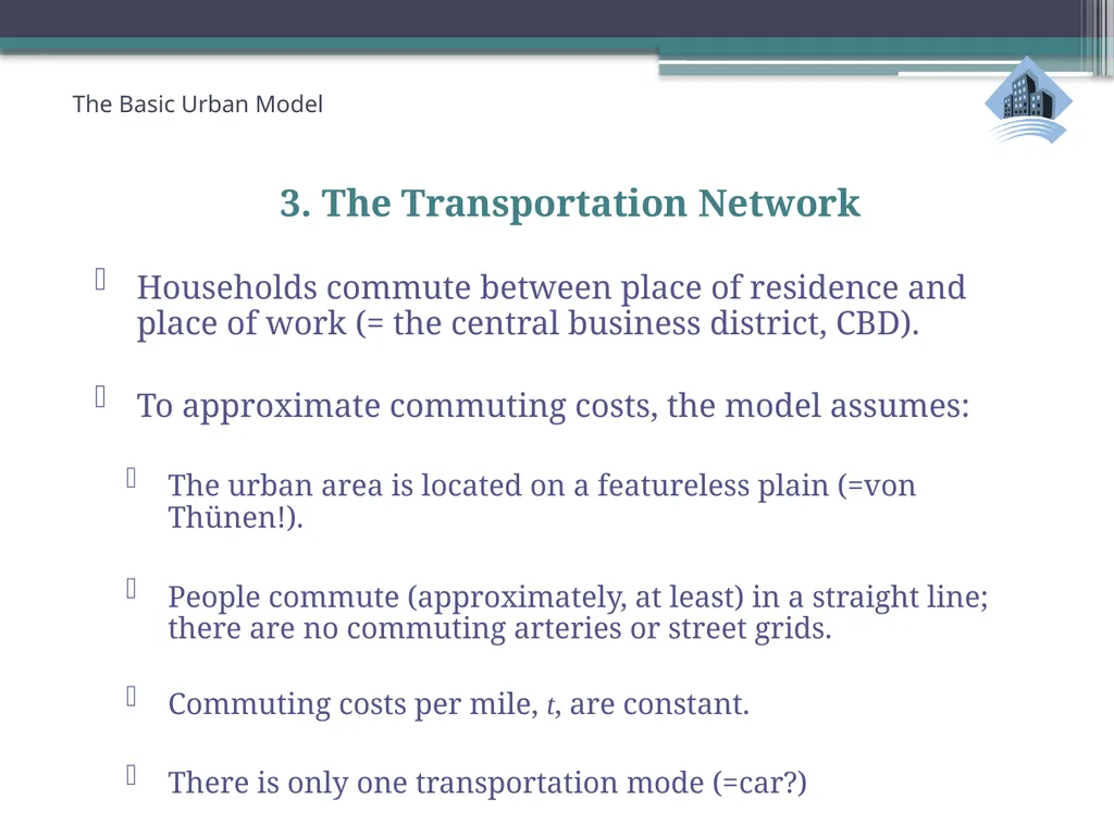 ECN741: Urban Economics The Basic Urban Model 1: - slide 16 of 42