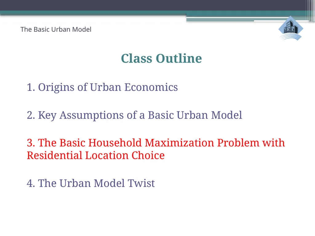 ECN741: Urban Economics The Basic Urban Model 1: - slide 23 of 42