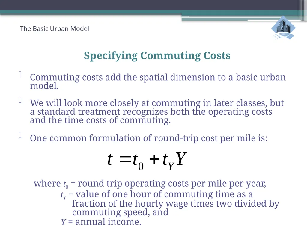 ECN741: Urban Economics The Basic Urban Model 1: - slide 28 of 42