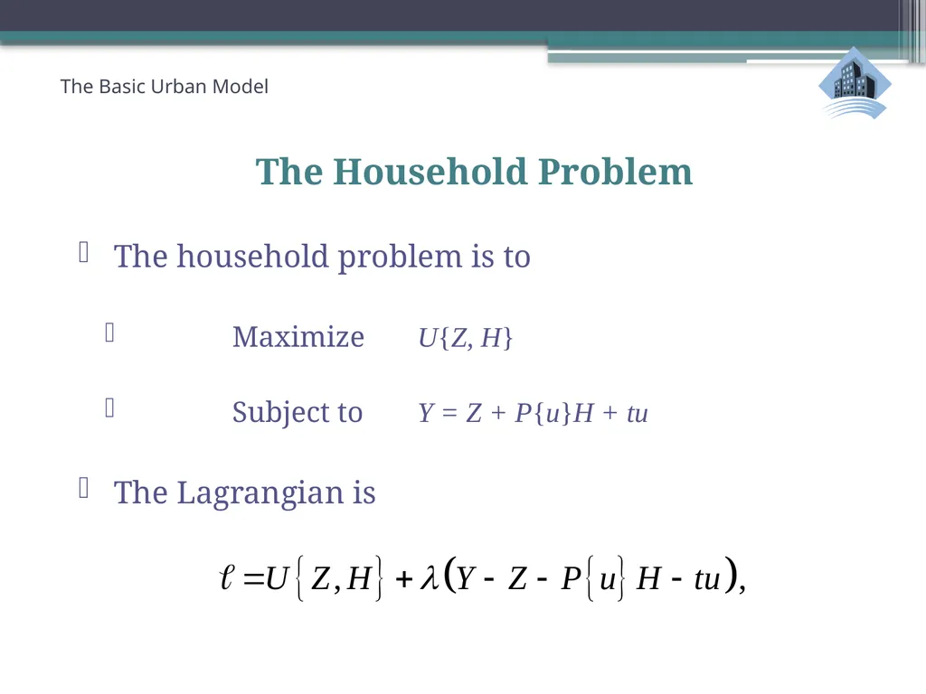 ECN741: Urban Economics The Basic Urban Model 1: - slide 29 of 42