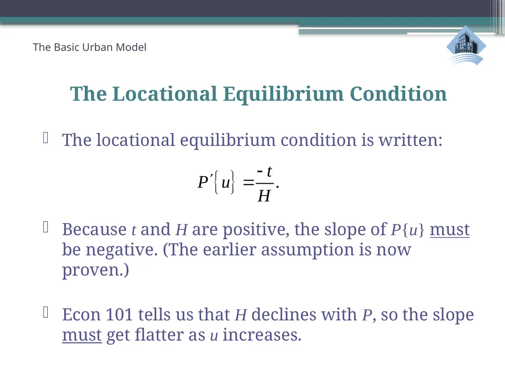 ECN741: Urban Economics The Basic Urban Model 1: - slide 37 of 42