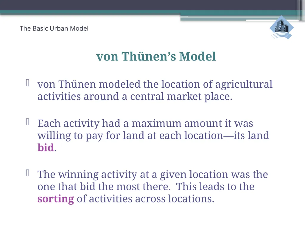 ECN741: Urban Economics The Basic Urban Model 1: - slide 5 of 42