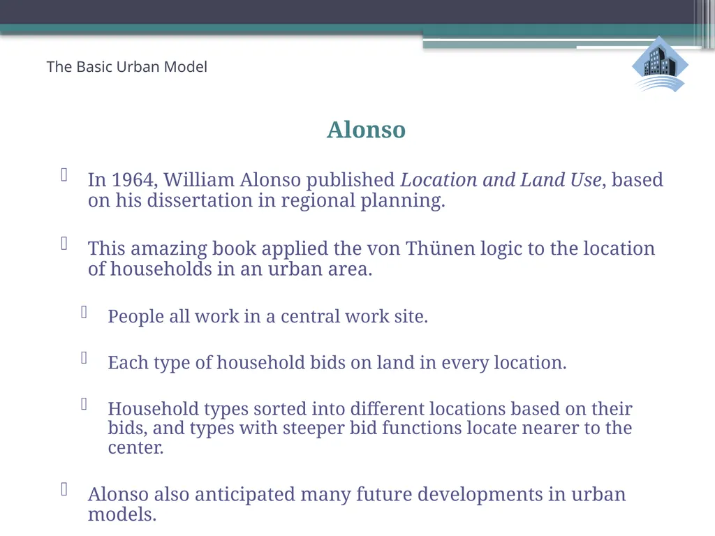 ECN741: Urban Economics The Basic Urban Model 1: - slide 8 of 42