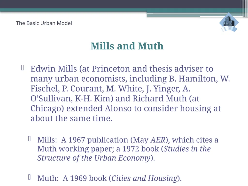 ECN741: Urban Economics The Basic Urban Model 1: - slide 9 of 42
