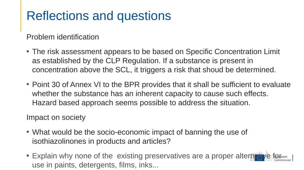 Reflections on the availability of preservatives - slide 9 of 10