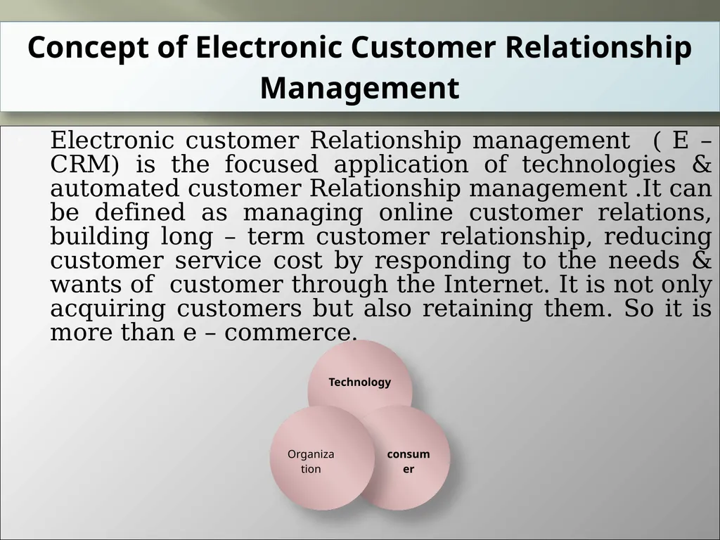 ELECTRONIC CUSTOMER RELATIONSHIP MANAGEMENT (E- - slide 3 of 11
