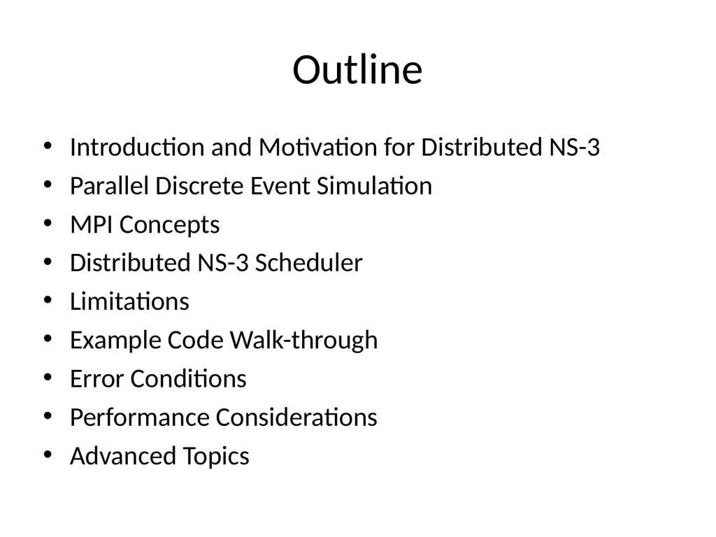 Distributed Simulation with NS-3 Ken Renard US - slide 2 of 38