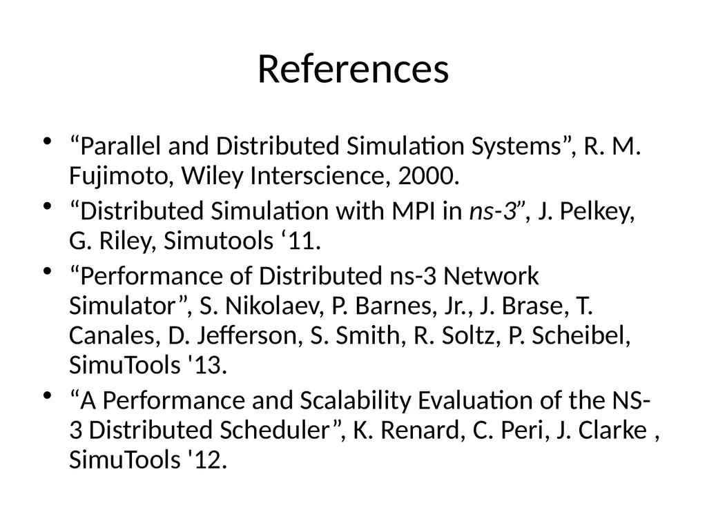 Distributed Simulation with NS-3 Ken Renard US - slide 38 of 38