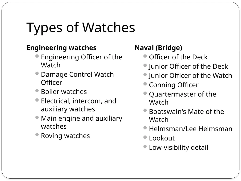 Navy/Marine Corps Watch Standing Learning Topics - slide 9 of 15