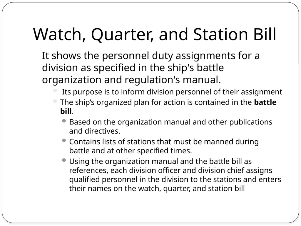Navy/Marine Corps Watch Standing Learning Topics - slide 13 of 15