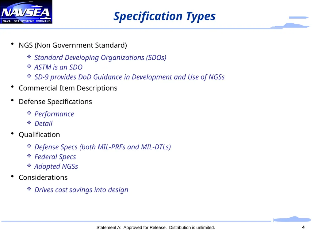 Aligning Standards to Support Navy Missions - slide 4 of 10