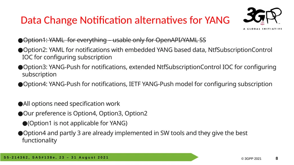 Why use YANG-Push in 3GPP? SA5#138e, 23 – 31 - slide 8 of 10