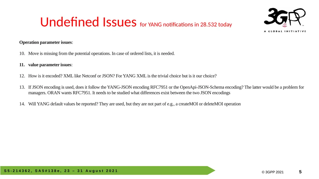 Why use YANG-Push in 3GPP? SA5#138e, 23 – 31 - slide 5 of 10