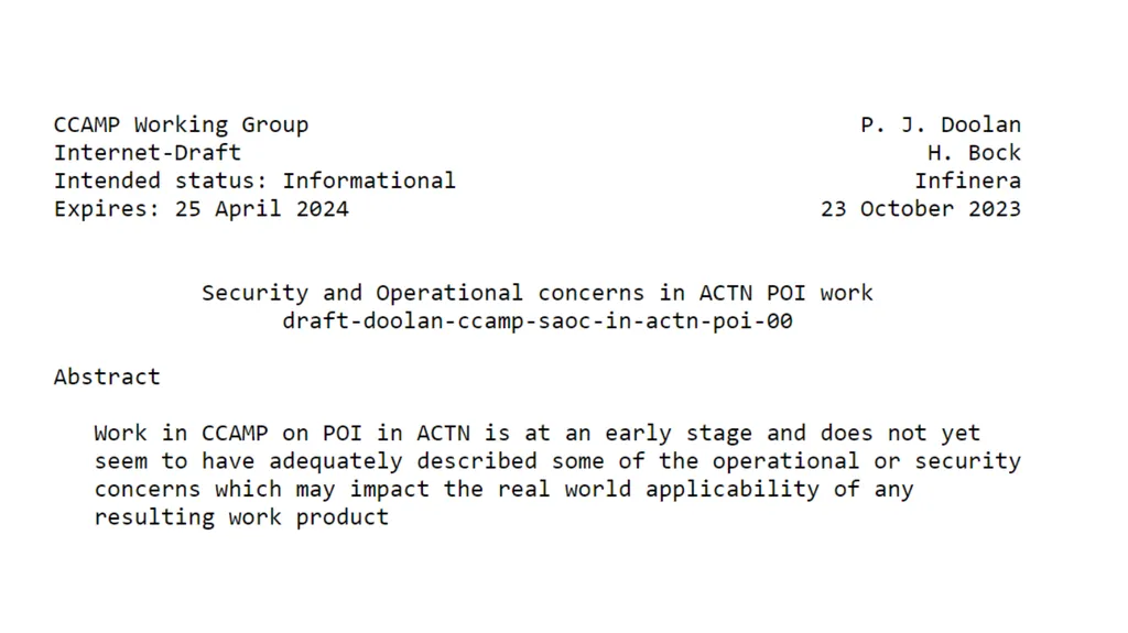 IETF 118 CCAMP - slide 2 of 5
