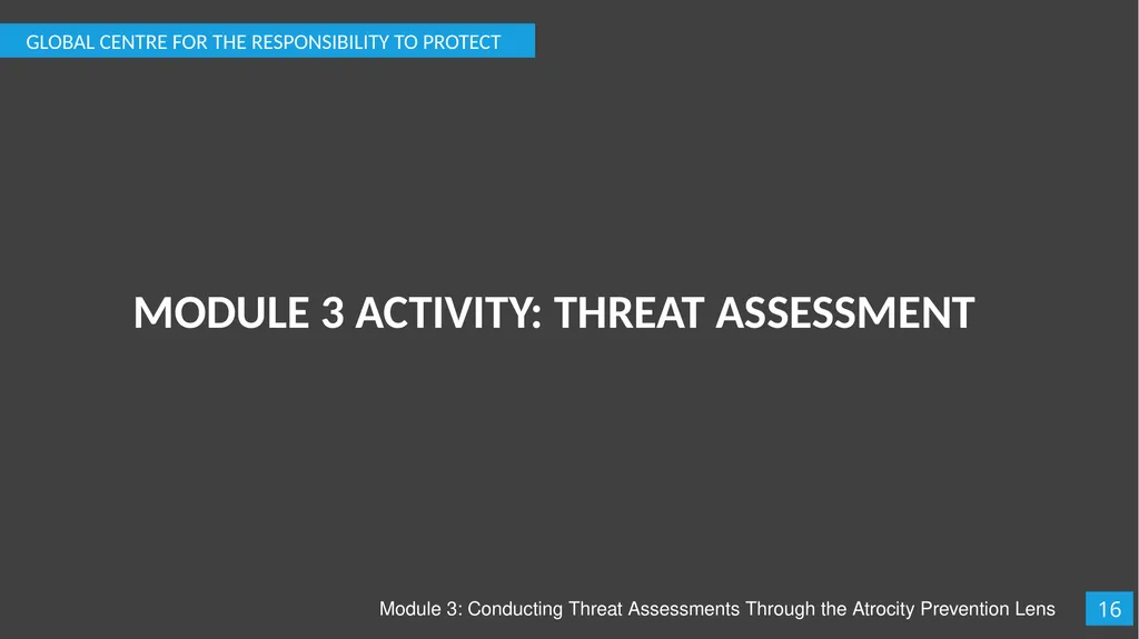 Module 3: Conducting Threat Assessments Through - slide 17 of 20